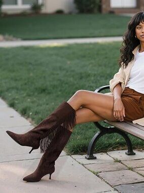 Knee High Boots Women Kitten Heels Tall Boots Pointed Toe Long Boot for Women